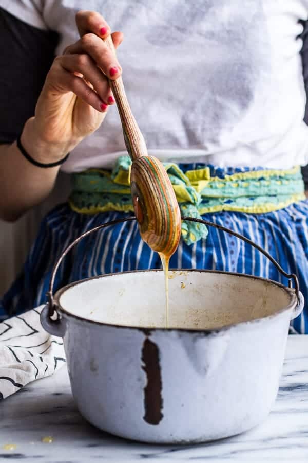 Chocolate Chip Lemon Baklava Pancakes with Salted Vanilla Honey Syrup | halfbakedharvest.com