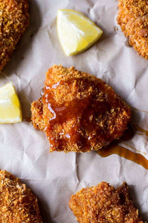 Oven-Fried Southern Chicken With Sweet Honey Bourbon Sauce | halfbakedharvest.com