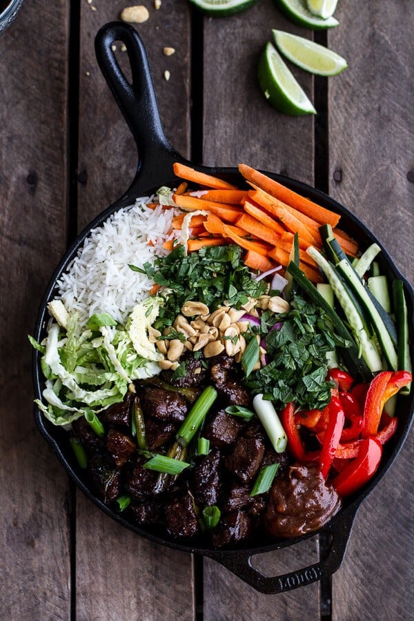 Vietnamese Shaken Beef Bowl with Hoisin Sauce | halfbakedharvest.com