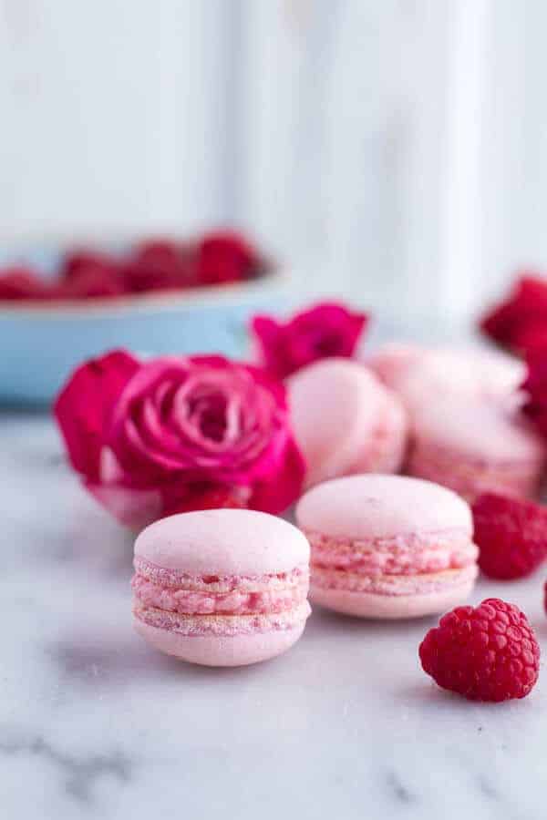 Coconut Raspberry Macarons With Raspberry Rose Buttercream | halfbakedharvest.com