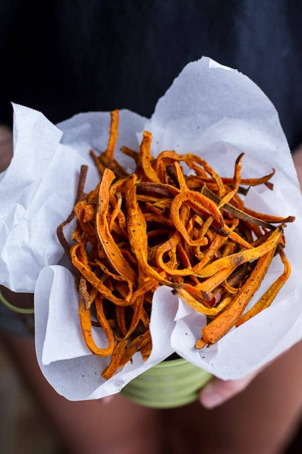 Curried Salmon Burger Lettuce Wraps w-Crispy Sweet Potato Straws + Goat cheese | halfbakedharvest.com