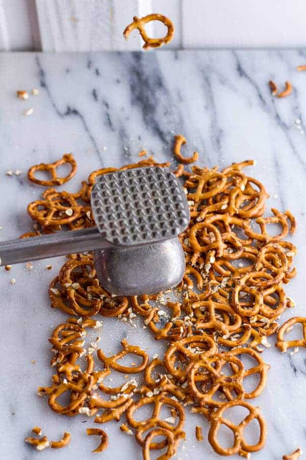 Frozen Hot Fudge and Peanut Butter Swirled Pretzel Macarons | halfbakedharvest.com