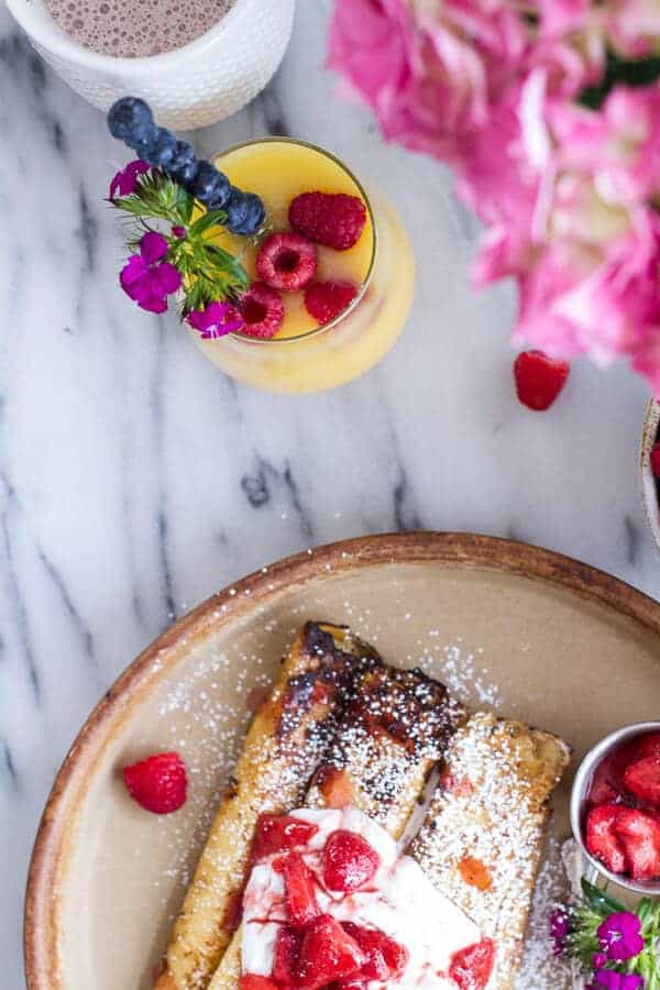 Lemon Ricotta Cheese Stuffed French Toast Crepes with Vanilla Stewed Strawberries | halfbakedharvest.com