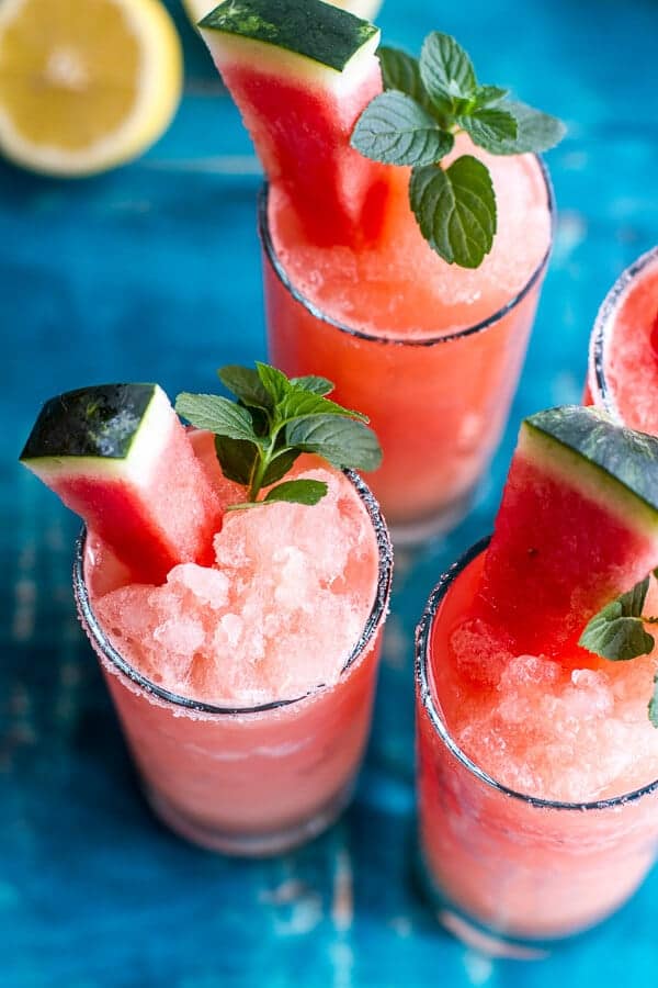 Pink Watermelon Lemonade Slushies | halfbakedharvest.com