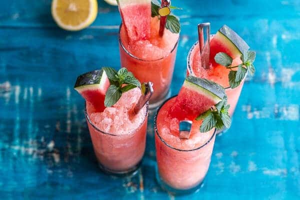 Pink Watermelon Lemonade Slushies | halfbakedharvest.com