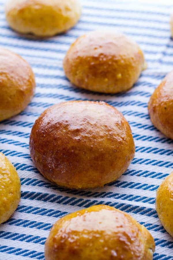 Salted Honey Butter Cornbread Brioche Burger Buns | halfbakedharvest.com