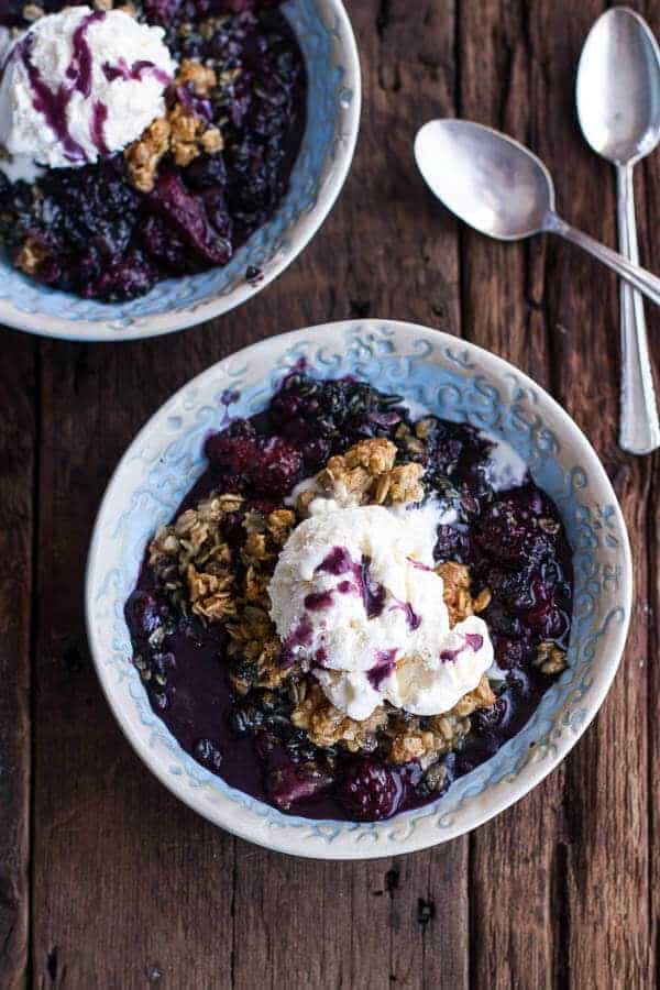 Triple Berry Kahlua Crisp with Double the Crumble | halfbakedharvest.com