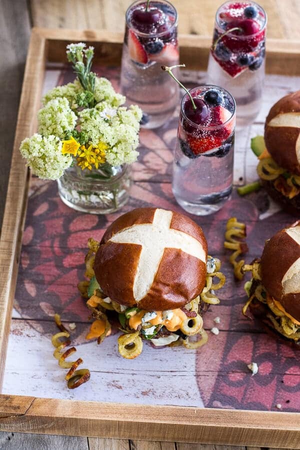 Buffalo-Blue Curly Cheese Fry and Crispy Black Bean Burgers | halfbakedharvest.com