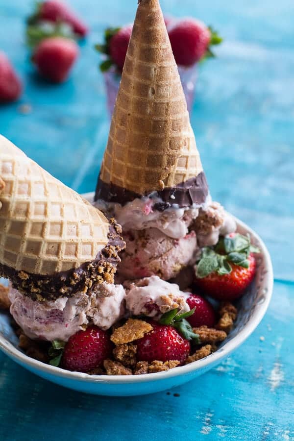 Caramelized Strawberry and Graham Cracker Crumble Ice Cream | halfbakedharvest.com