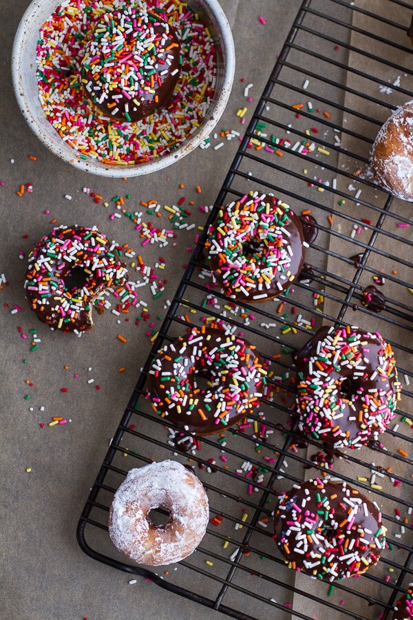 Coconut Iced Coffee...with Mini Chocolate Glazed Coffee Doughnuts | halfbakedharvest.com