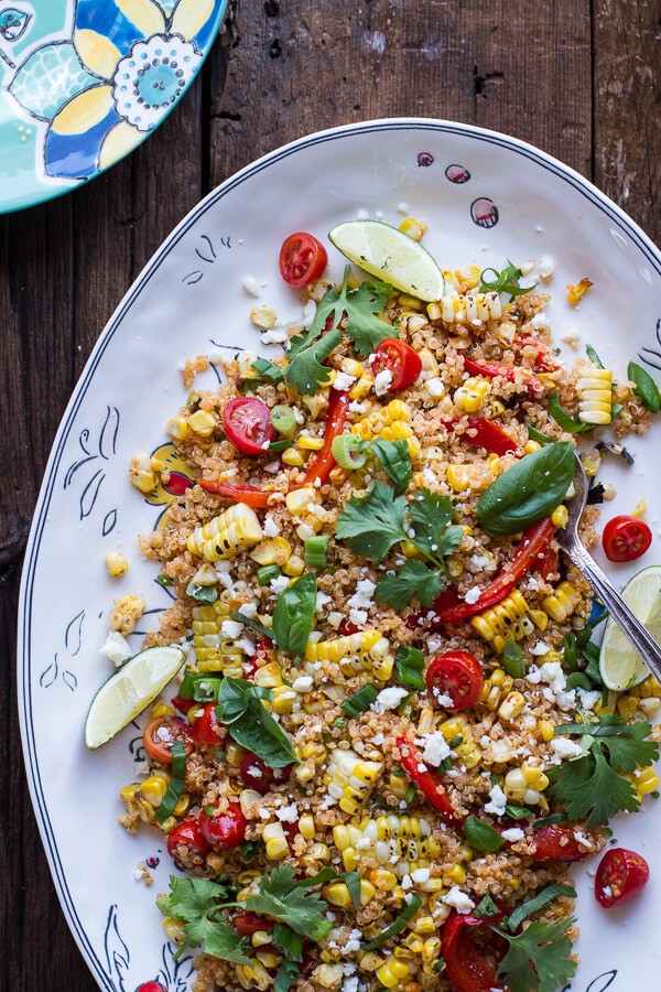 Summer Grilled Mexican Street Corn Quinoa Salad | halfbakedharvest.com