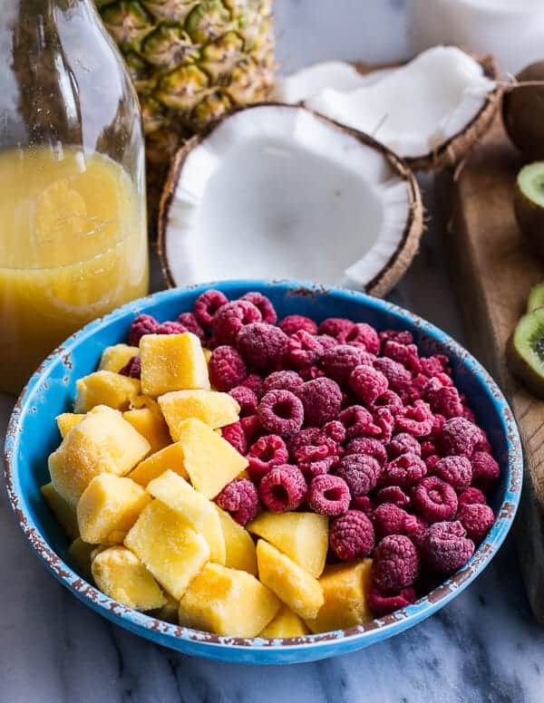 Extra Tropical Swirled Fruit Smoothie | halfbakedharvest.com