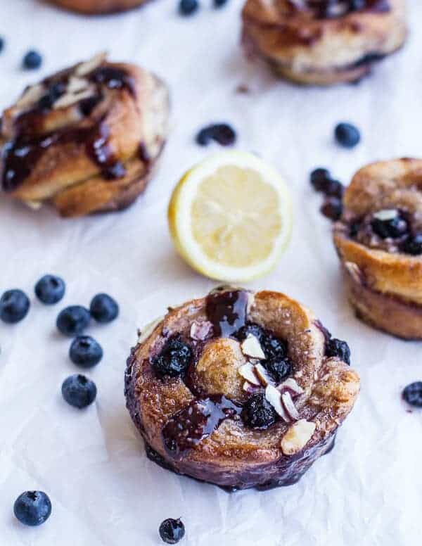 Vanilla Bean Blueberry Lemon + Cream Cheese Swirl Sticky Buns | halfbakedharvest.com