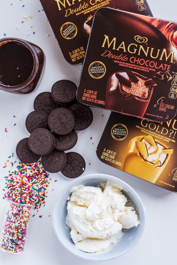 5-Ingredient Caramel Double Chocolate Birthday Ice Cream Cake Bars on a Stick | halfbakedharvest.com