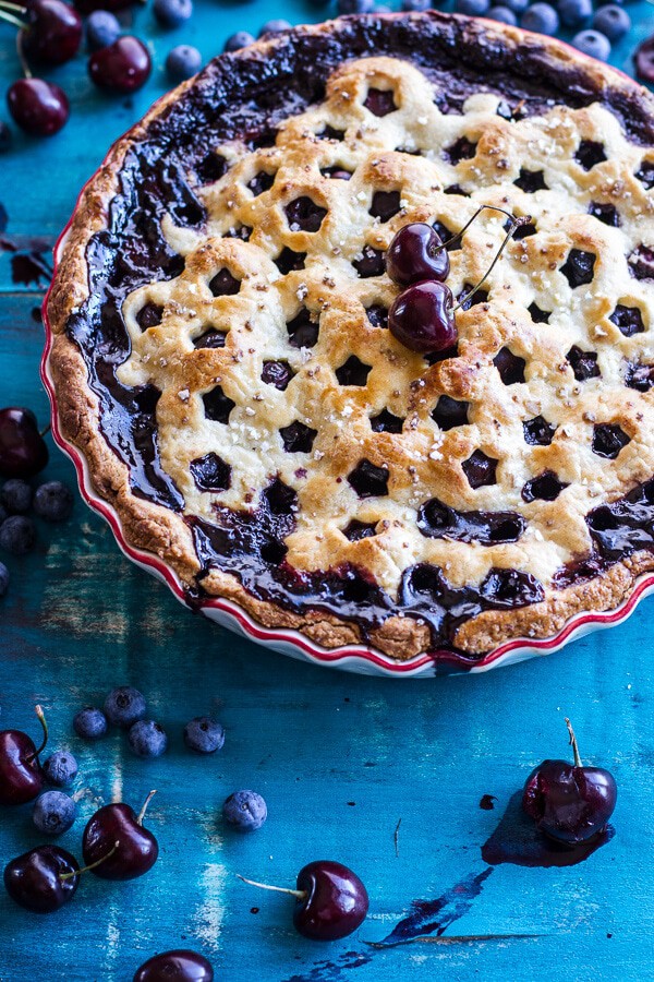 Vanilla Bourbon Cherry-Blueberry Pie | halfbakedharvest.com