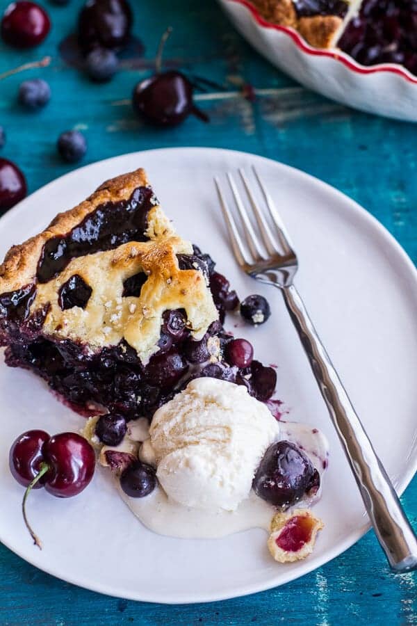 Vanilla Bourbon Cherry-Blueberry Pie | halfbakedharvest.com