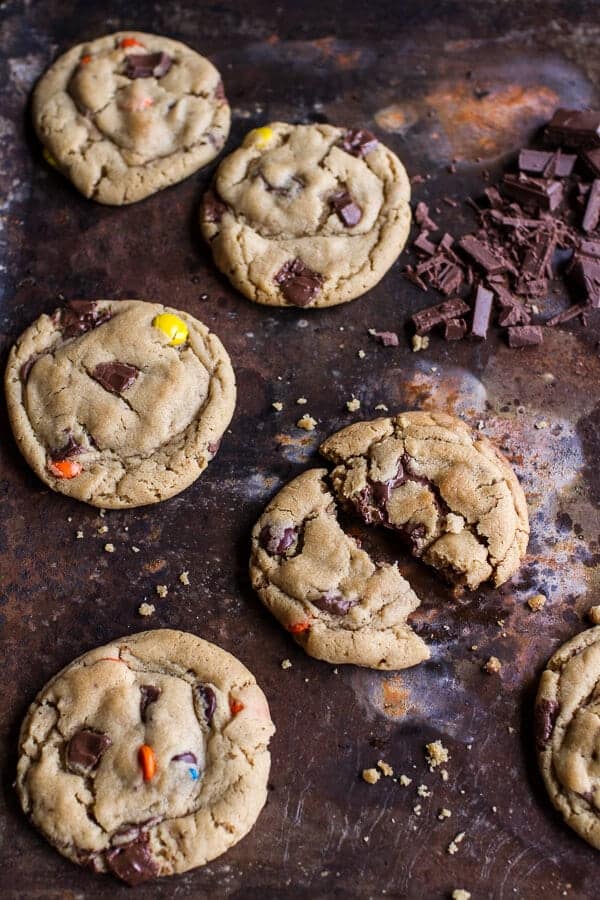 Double Trouble Chocolate Chunk Peanut Butter Honey Cookies | halfbakedharvest.com @hbharvest