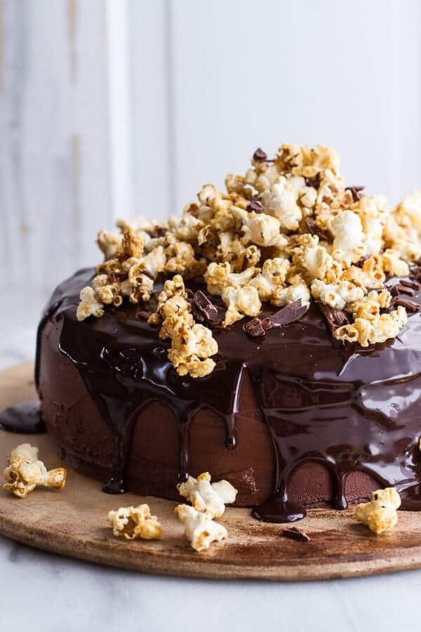Healthier Chocolate Lovers Sweet Corn and Hazelnut Crunch Chocolate Cake w-Ganache | halfbakedharvest.com @hbharvest