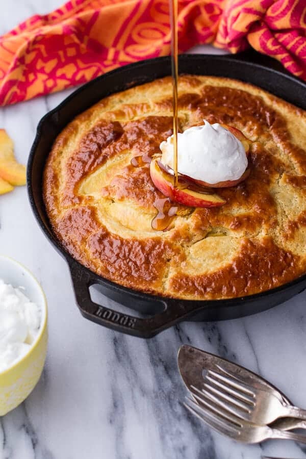 Make Ahead Peaches and Cream Breakfast Bake | halfbakedharvest.com @hbharvest