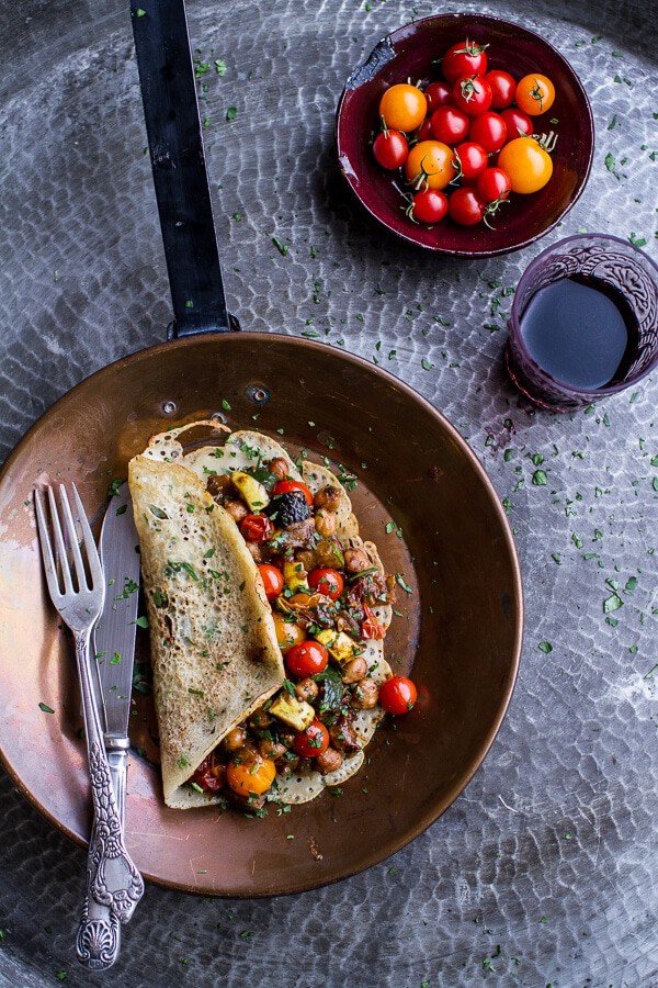 Rava Dosa (Indian Crepes) with Summer Squash + Tomato Chickpea Masala | halfbakedharvest.com @hbharvest