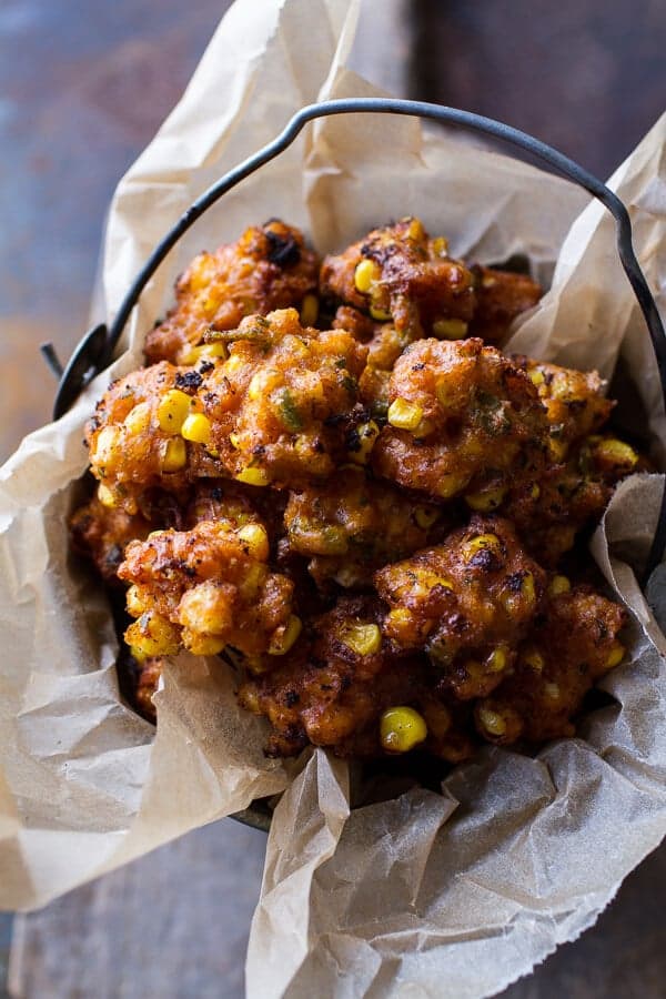 Smoky Chipotle Cheddar Burgers with Mexican Street Corn Fritters | halfbakedharvest.com @hbharvest