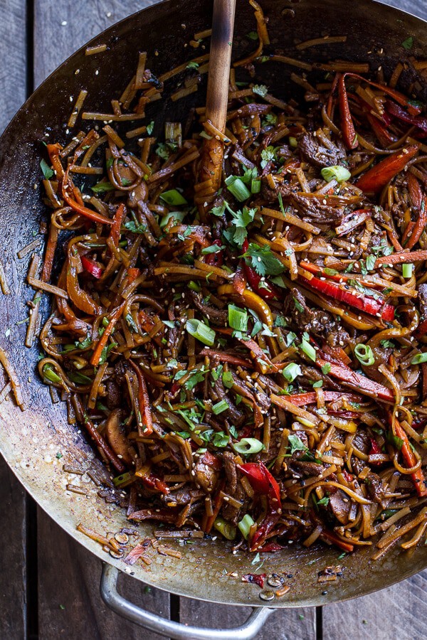 30-Minute Stir Fried Korean Beef and Toasted Sesame Noodles | halfbakedharvest.com @hbharvest