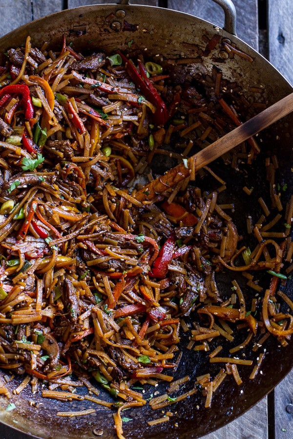 30-Minute Stir Fried Korean Beef and Toasted Sesame Noodles | halfbakedharvest.com @hbharvest