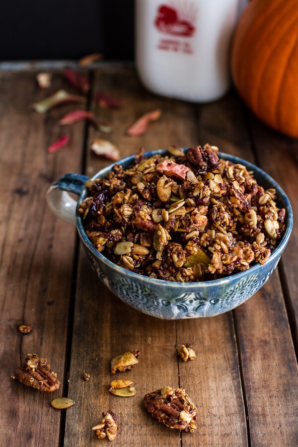 Brown Butter Pecan + Maple Quinoa Autumn Harvest Granola | halfbakedharvest.com @hbharvest
