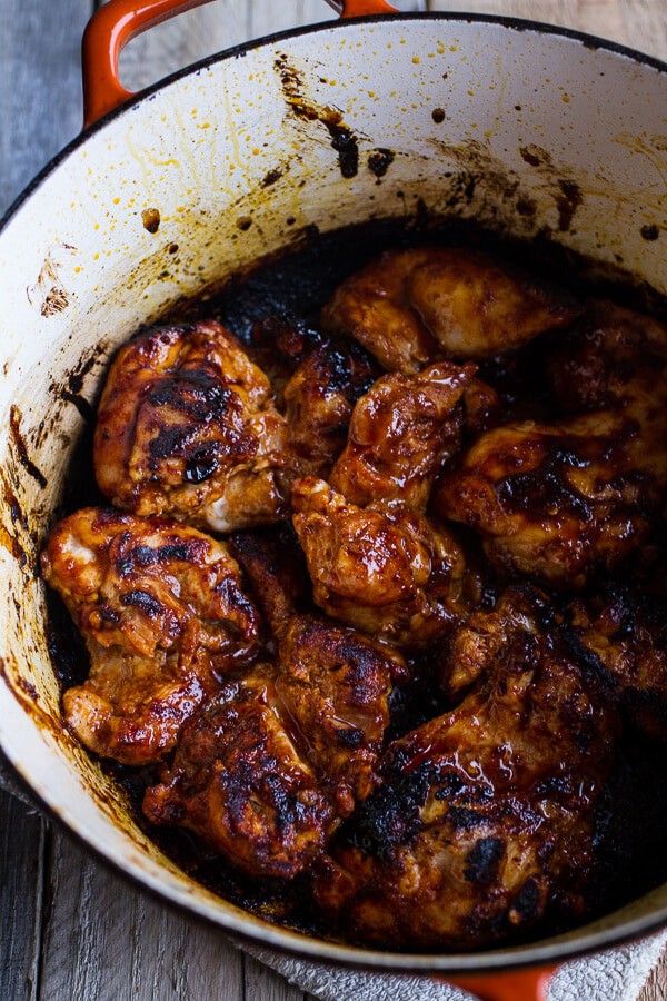 Crockpot BBQ Beer Pulled Chicken with Cheddar Corn Popovers | halfbakedharvest.com @hbharvest
