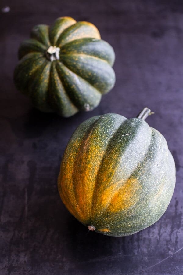 Miso Roasted Acorn Squash + Pomegranate Salad w/Waffled Cheddar Apple Tahini Grilled Cheese Triangles | halfbakedharvest.com @hbharvest