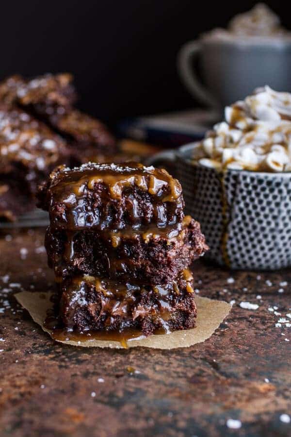 Salted Caramel Mocha + Nutella Brownies | halfbakedharvest.com @hbharvest