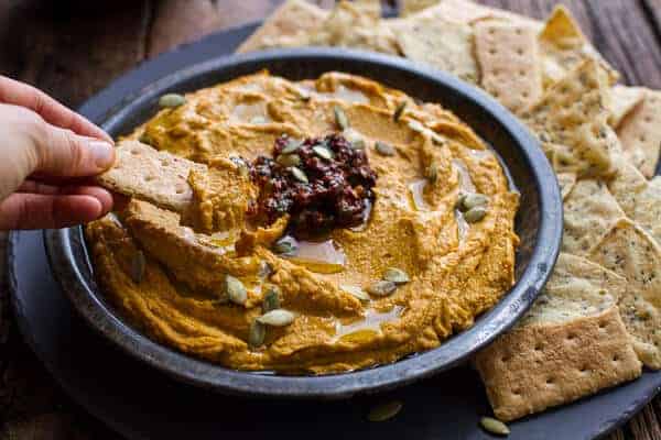 Spicy Chipotle Pumpkin Hummus |halfbakedharvest.com @hbharvest