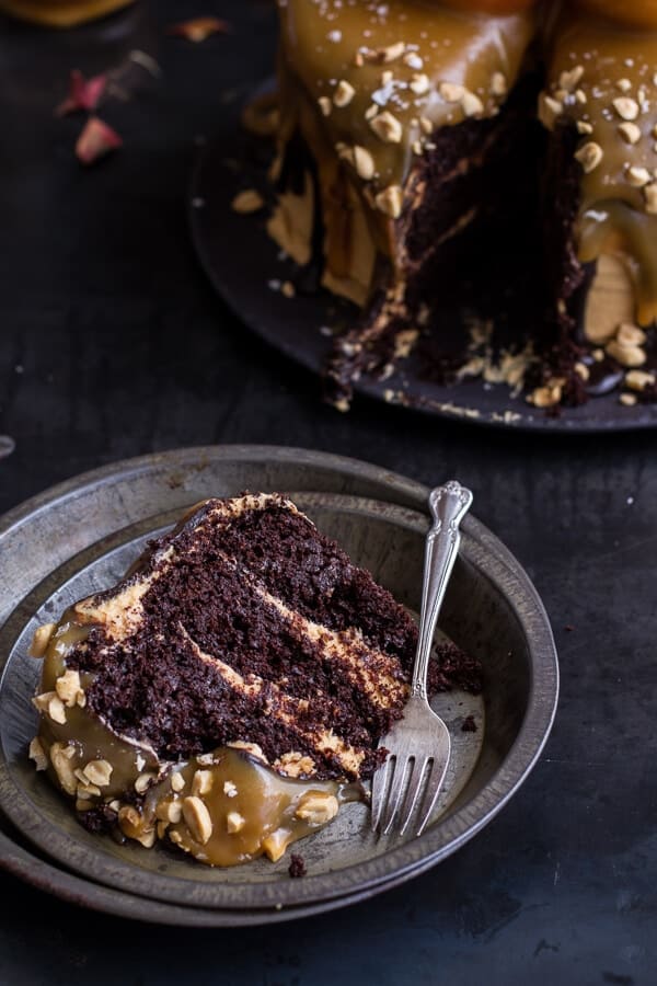 Salted Caramel Apple Snickers Cake | halfbakedharvest.com @hbharvest