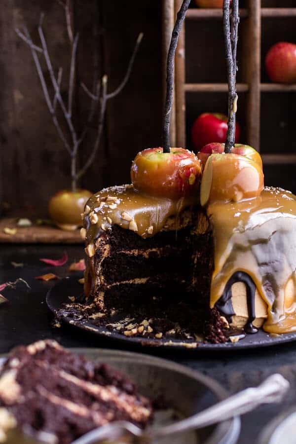 Salted Caramel Apple Snickers Cake | halfbakedharvest.com @hbharvest