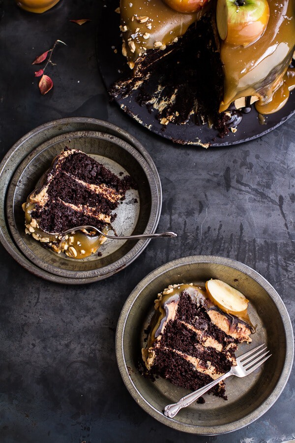 Salted Caramel Apple Snickers Cake | halfbakedharvest.com @hbharvest