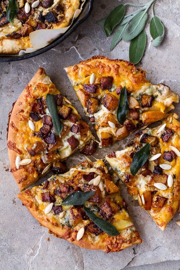 Sweet 'n' Spicy Roasted Butternut Squash Pizza w/Cider Caramelized Onions + Bacon | halfbakedharvest.com @hbharvest