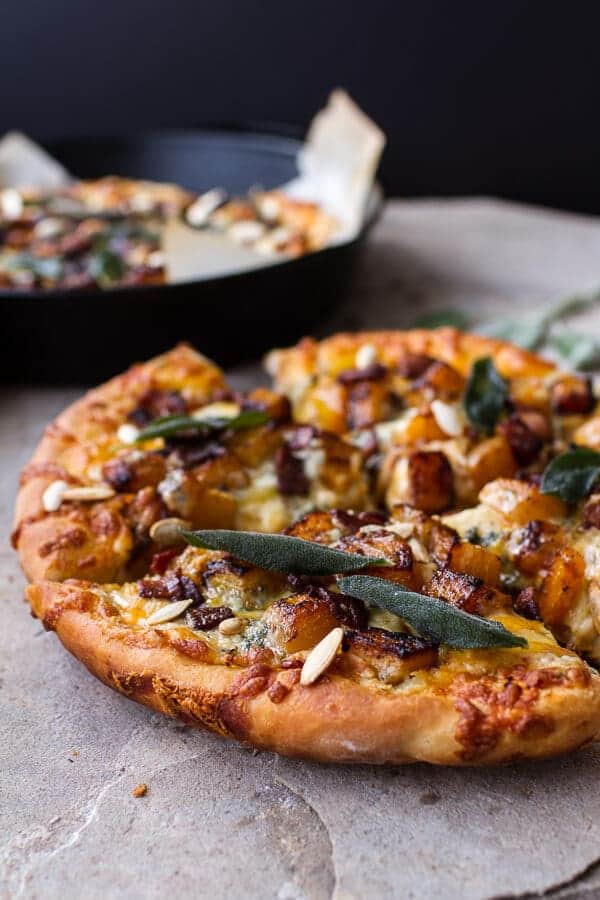 Sweet 'n' Spicy Roasted Butternut Squash Pizza w/Cider Caramelized Onions + Bacon | halfbakedharvest.com @hbharvest