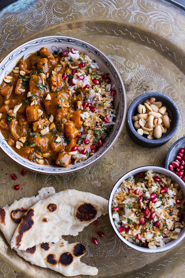 Thai Peanut Chicken and Pumpkin Curry w/Sticky Pomegranate Rice | halfbakedharvest.com @hbharvest