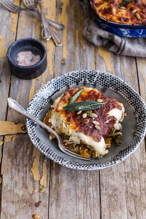 Simple Caramelized Butternut Squash and Kale Florentine Lasagna |halfbakedharvest.com @hbharvest