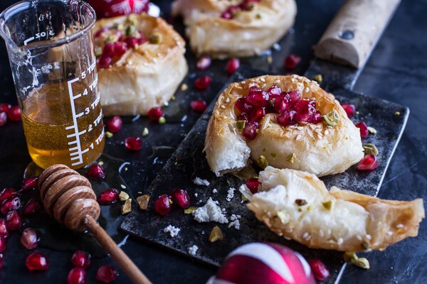 Goat Cheese Stuffed Phyllo Swirls with Pomegranate Honey + Pistachios | halfbakedharvest.com @hbharvest