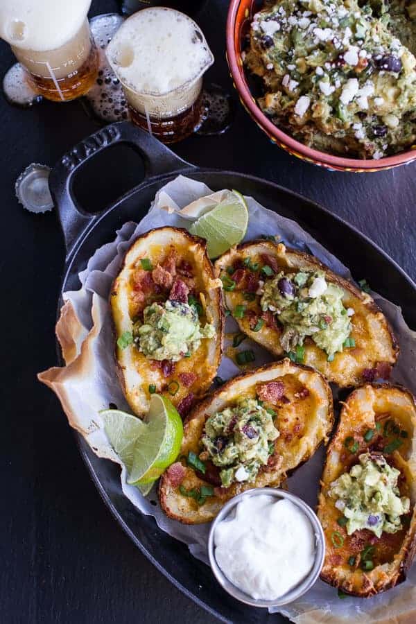 Fully Loaded Potato Skins with Chipotle Southwest | halfbakedharvest.com @hbharvest