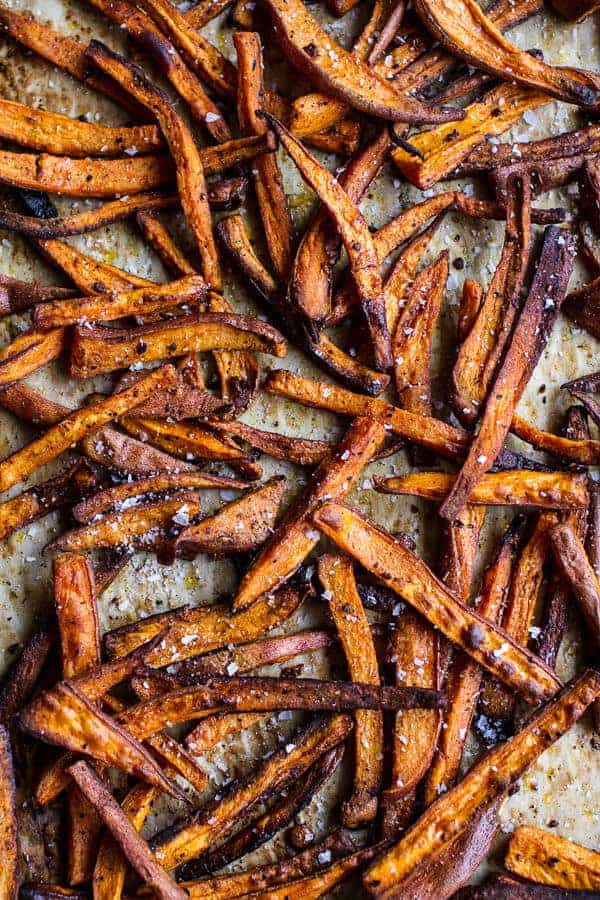 Spicy Black Bean and Lentil Chili with Cotija Guacamole + Chipotle Sweet Potato Fries | halfbakedharvest.com @hbharvest