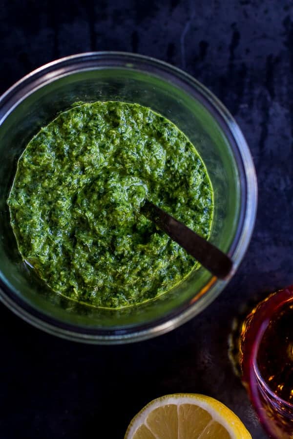 Spicy Green Harissa | halfbakedharvest.com @hbharvest