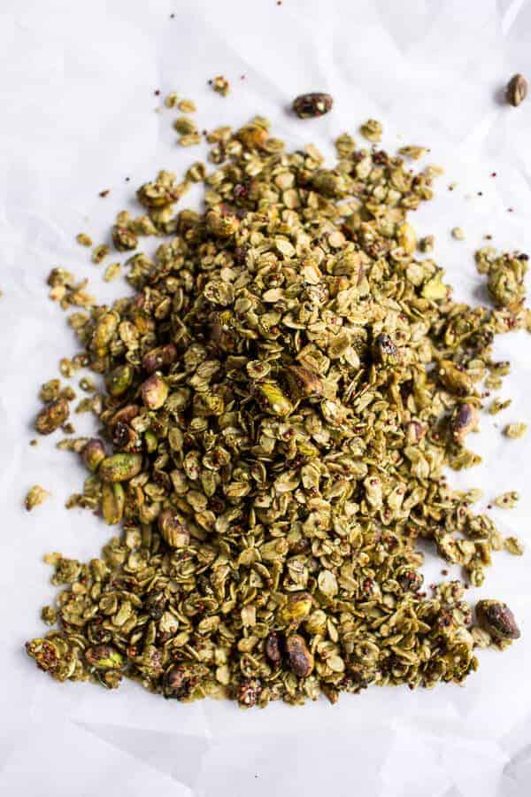 Roasted Cashew-Almond Yogurt Bowl with Stove-Top Matcha Green Tea Granola | halfbakedharvest.com @hbharvest