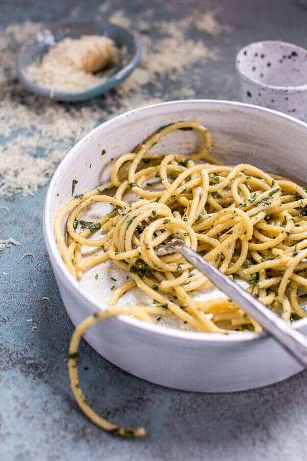 10-Minute Creamy, Buttery Herbed Bucatini | halfbakedharvest.com @hbharvest