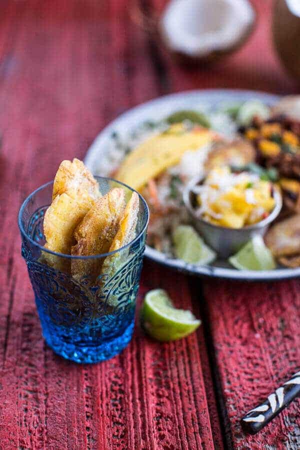 Caribbean Mango Pork and Tropical Rice Plates | halfbakedharvest.com @hbharvest