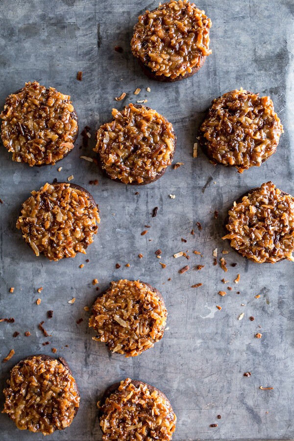 Chocolate Dipped Homemade Peanut Butter Samoa Oreo Cookies | halfbakedharvest.com @hbharvest