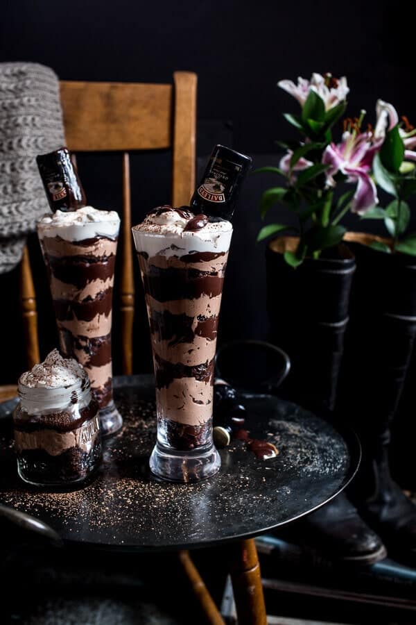 Double Chocolate Brownie Irish Car Bomb Cheesecakes | halfbakedharvest.com @hbharvest