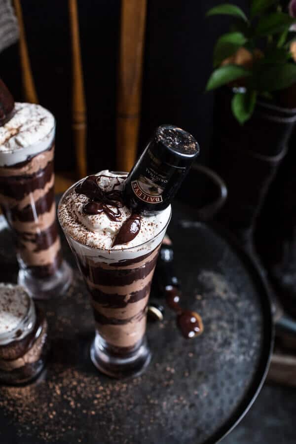 Double Chocolate Brownie Irish Car Bomb Cheesecakes | halfbakedharvest.com @hbharvest