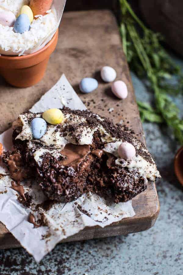 Double Chocolate Nutella Carrot Cake Cups with Malted Cream Cheese Frosting | halfbakedharvest.com @hbharvest